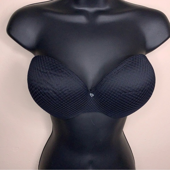 34DD Blackheart Strapless Bra Lined Underwire Push Up Style Goth - Picture 3 of 12